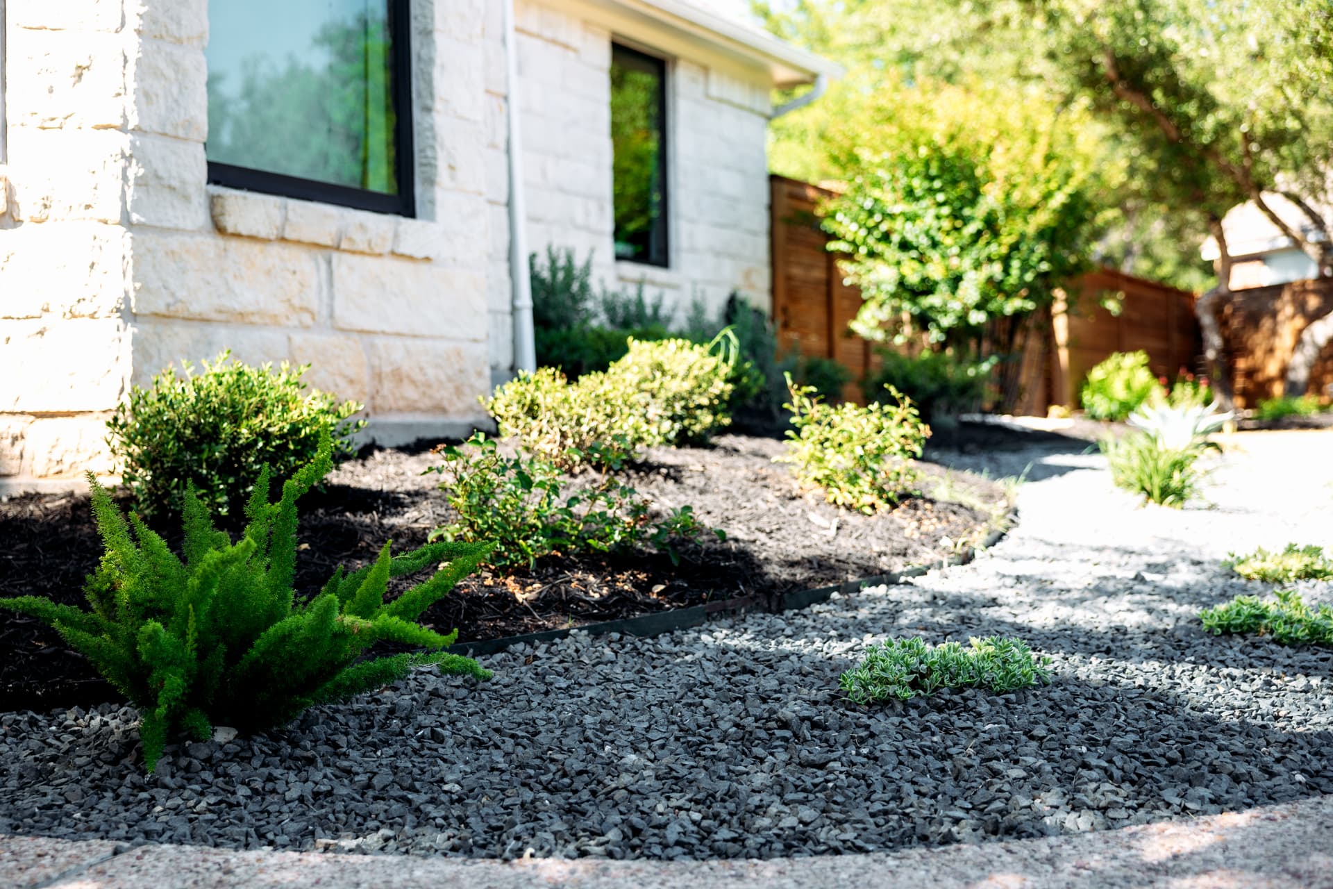 Gallery photos for Front Yard Curb Appeal Done Right with Limestone and Fresh Plantings: Image #4