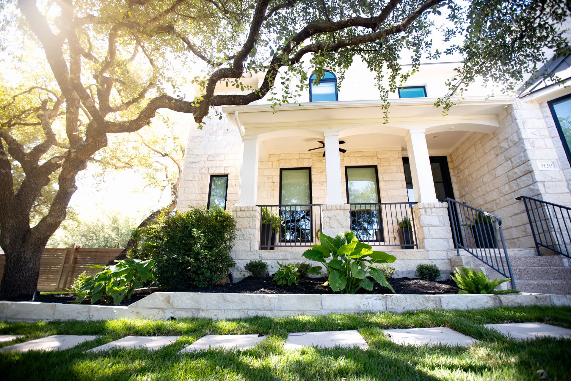 Front Yard Curb Appeal Done Right with Limestone and Fresh Plantings image