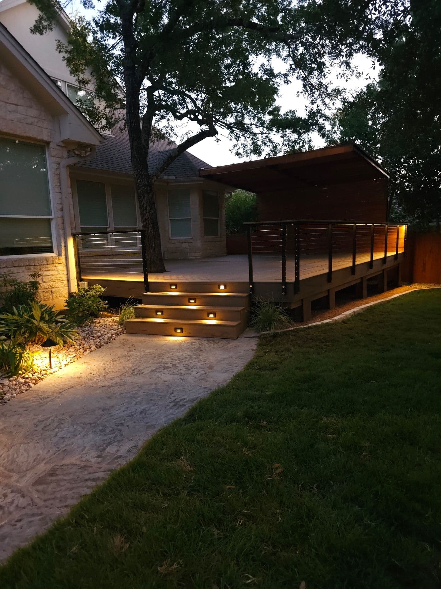 Project Barton Creek Backyard Transformation with Lighting and Deck image