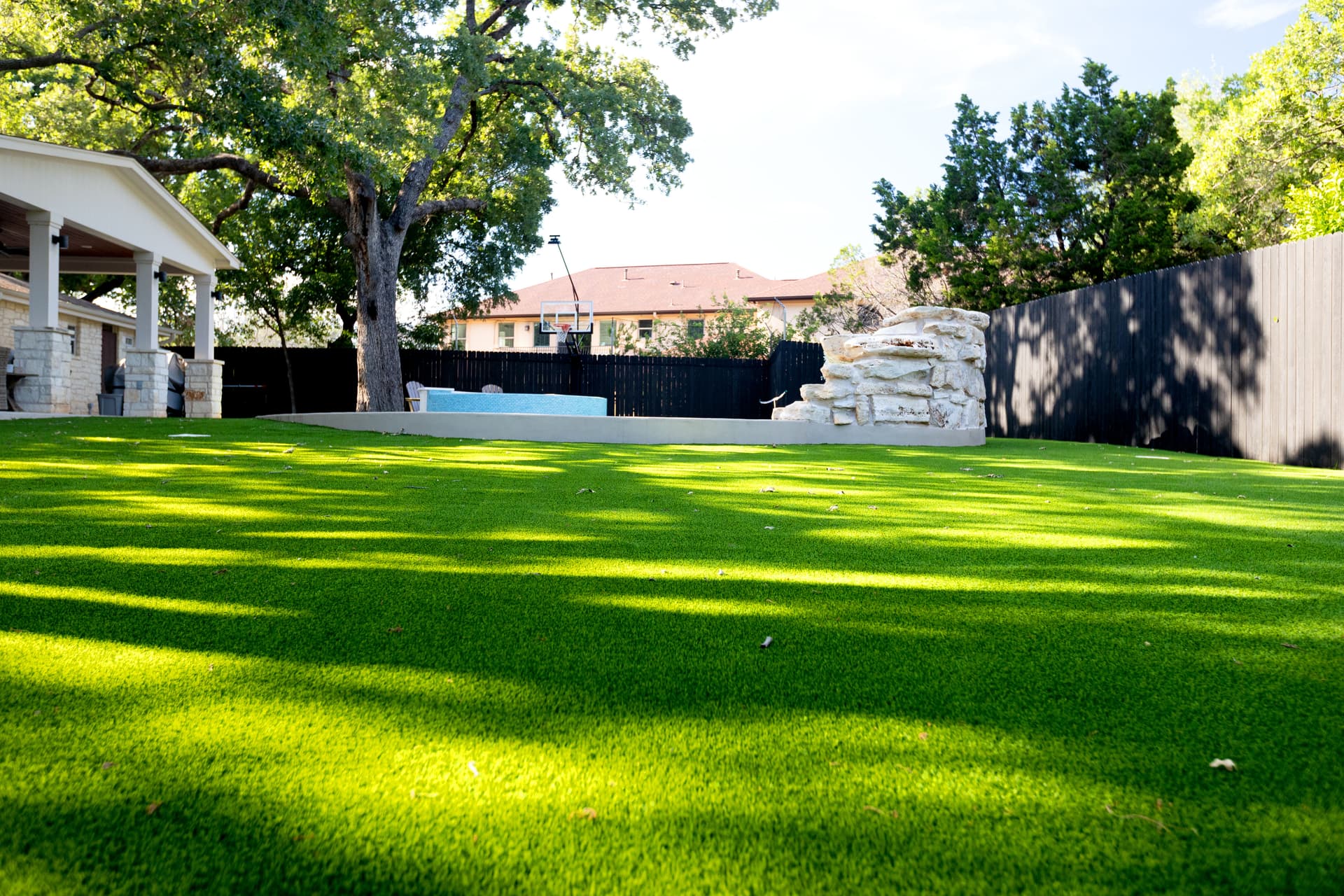 Gallery photos for Pool Area Artificial Turf and Backyard Court Setup That Actually Gets Used: Image #1